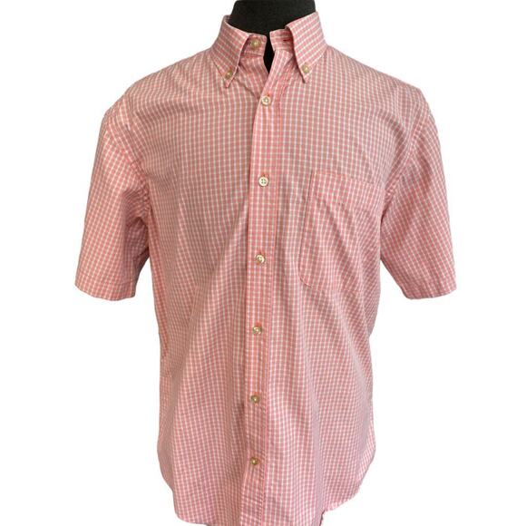 Large T Harris London Men's Pink Checked Button Down Shirt - Picture 1 of 5